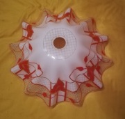 Klosz plastikowy plexi kuchenny lampa czerwony biały kwiat piękna