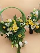 Komplet nagrobny  -kompozyca wiosenno -wielkanocna