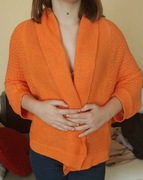 Pomarańczowy sweterek bolerko narzutka TAKKO