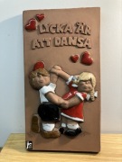 ceramika "miłość do tanca zakochani w tańcu"do szkoly tanca ozdoba szwedzka