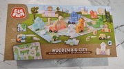 ELEFUN drewniane klocki drewniane duże miasto - 115 elementów