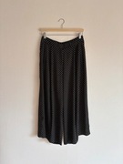 Czarne spodnie culotte zwiewne 38 M w kropki 3/4 na lato Topshop