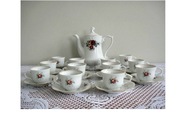 serwis herbaciany kawowy porcelanowy dzbanek  filiżanka spodeczek