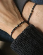 Zestaw bransoletek dla pary, Bransoletki dla par z makramy z turmalinem