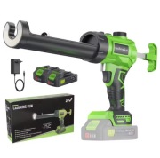 Pistolet Wyciskacz Akumulatorowy do Silikonu Mas 21V LED Zestaw 2x Bateria
