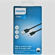Kabel micro USB A Philips USB - 1,2 M - Czarny