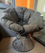 2x Fotel ogrodowy typu Papasan / Kokon – technorattan, z poduszkami