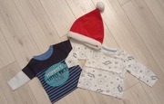 Bluzki koszulki z długim rękawem rozmiar 62/68, gratis czapka Mikołaja