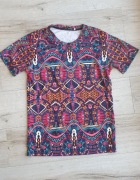 Koszulka T shirt, kolorowy wzór John Hancock, L