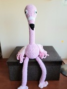 Flaming, duza maskotka na szydełku, handmade prezent