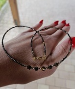 Naszyjnik Choker z Kamieni Naturalnych Tygrysie Oko Piryt Hematyt 