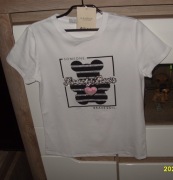 T-SHIRT miś cyrkonie Serduszko 3D _ r. S/M