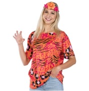 KOSTIUM STRÓJ SAFARI KRÓLOWA TYGRYSÓW HIPIS HIPISKA KOSZULKA M