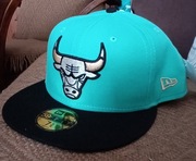 NBA Chicago Bulls Cap Mint Green & Black 59FIFTY New Era 7  5/8 