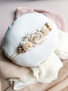 Opaska do chrztu opaska na chrzest wianuszek ma chrzest biały śmietankowy