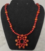 Srebrny naszyjnik z kamieniami naturalnymi czerwony jasper próba 925