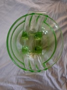 Art Deco miska patera szklo uranowe duza