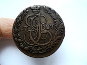 ROSJA: 5 KOPIEJEK 1787 R (KM)- RZADSZA MONETA