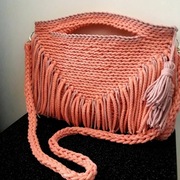 Torebka pleciona frędzle  szydełko boho makrama