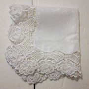 Biały obrus - Bieżnik - 96 x 50 cm z koronką