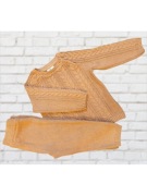 Elegancki sweterkowy komplet warkoczykowe sploty 