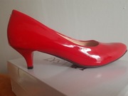Czółenka czerwone skórzane lakier rozm.40