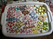 Kaboszony ozdobne szklane , okrągłe - zestaw 240 szt.