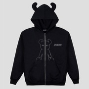 Nowa bluza z kapturem z rogami z dżetami Studded Horned Lucy Zip Black 2005