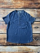 Janina granatowa bluzka damska jeansowa z krótkim rękawem rozmiar EU 42