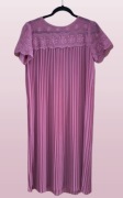 Romantyczna Bladoróżowa Sukienka Midi Plisowana Koronka Oversize