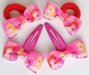 Zestaw do włosów spinki frotki gumki Księżniczki Arielka Aurora