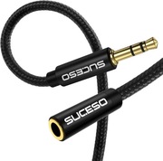 Suceso Kabel przedłużający jack audio 5 m, kabel Aux, nylonowy, 3,5 mm