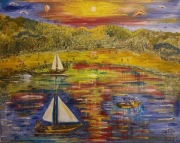 "Wakacje" Obraz malowany ręcznie 5.05.2021