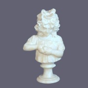 Rzeżba alabaster Dziewczynka z pomarańczą XIX/XX Art Nouveau 