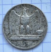 01356 Włochy 5 lirów 1927 *FERT* srebro 
