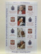 ZNACZEK ARKUSZ BLOCZEK WIZYTY DUSZPASTERSKIE OJCA ŚWIĘTEGO 2004rok