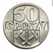 PRÓBA 50 groszy 1958 Młoty- Piękne!