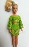 Komplet, spódnica i bluzka, ubranko dla lalki Barbie