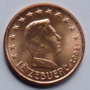 LUKSEMBURG 2002 - 2005  1 CENT UNC !!!!!!!!!!