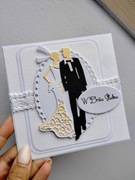 Delikatna Kartka ślubna z okazji ślubu ślub ręcznie robiona