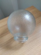 Szklany klosz z gwintem zewnętrznym vintage PRL 