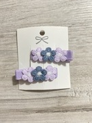 Spinki do włosów z szydełkowymi kwiatkami handmade