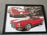 Chevrolet Camaro plakat wydruk prezent A2 (60x42 cm)