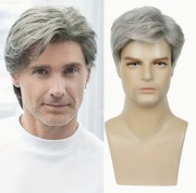 Peruka męska krótka kolor szary siwy