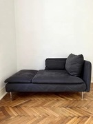 Sofa kanapa szezlong Soderhamn z Ikea z ciemnoszarym pokryciem