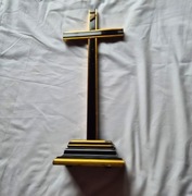 Stary krzyż czarno złoty 45 cm koniec XIX pocz. XXw. 