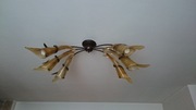Lampa sufitowa 6 metalowych lampek brązowa