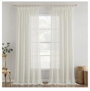 MIULEE Firanki Zestaw 2 Sztuk woalowych 140 x 245 cm Kość Słoniowa