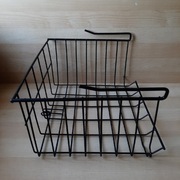 Zestaw 5 vintage koszyków organizerów IKEA Obsevatör czarne z końca lat 90