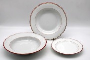 TALERZE OBIADOWE I DESEROWY 3 SZTUKI PORCELANA MIŚNIA - SAKSONIA
